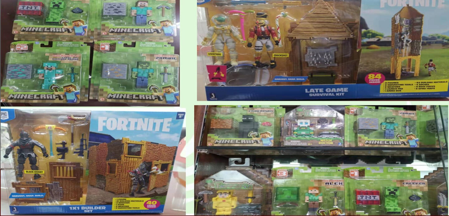 Game-themed figures & environments previously manufactured by Fortune Toys